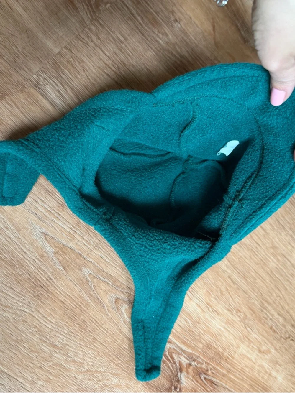 Ibex baby Teal Fleece Earflap Hat vintage